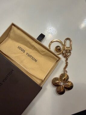 Louis Vuitton Gold Monogram Flower Key & Card Holder Charm